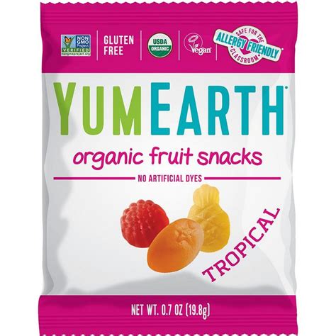 Yum Earth Organic Tropical Fruit Snacks 07oz Party City