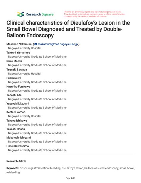 Pdf Clinical Characteristics Of Dieulafoy’s Lesion In The Small Bowel Diagnosed And Treated By