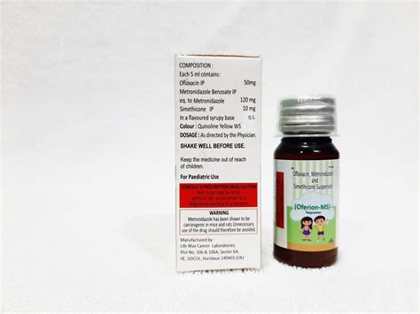 Oferion MS Suspension Ofloxacin Metronidazole Simethicone