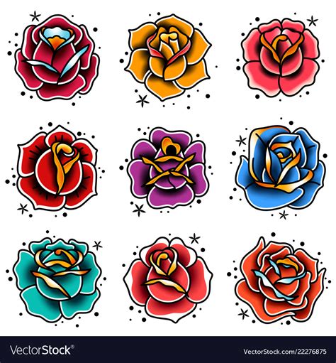 · In Stock Traditional Rose Tattoos School Tattoo