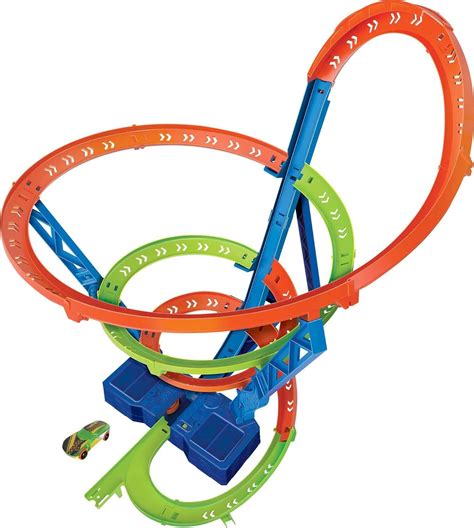 Amazon Hot Wheels Toy Car Track Set Spiral Speed Crash Powered By