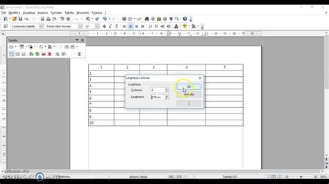 Tabelle Altezza Righe E Larghezza Colonne Youtube