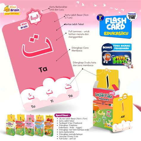 Jual Flash Card Rise Brain Smart Education Tema Huruf Hijaiyah Arab