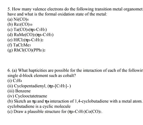 Solved Can Someone Pls Explain 5 How Many Valence Electrons Do The Course Hero