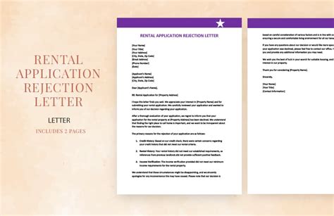 Rental Application Rejection Letter In Word Google Docs Pages