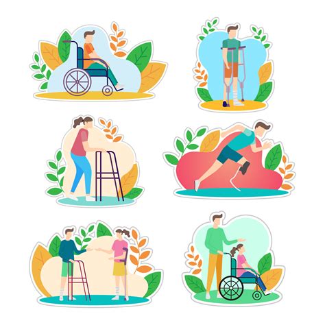 People With Disabilities Sticker Vector Design Illustration 4553030