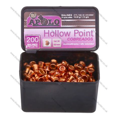 Apolo Hollow Point Copper Plated Pellets 22 55mm Qty 200 L808