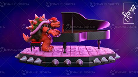 Bowser Peaches Piano D Model D Printable Cgtrader