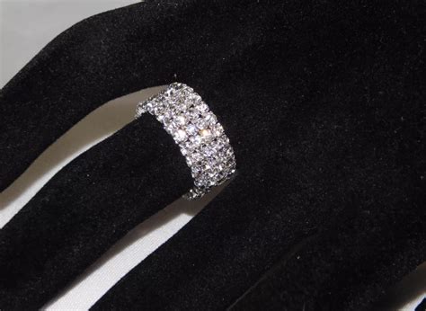 Crystal Row Rhinestone Stretch Ring Jewelry For Bikini Competition