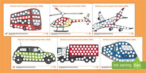 Transport Themed Button Placing Activity Lehrer Gemacht