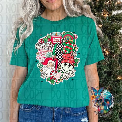 Retro Christmas Collage Ready To Press Sublimation And Dtf Transfer Outta Control Designs