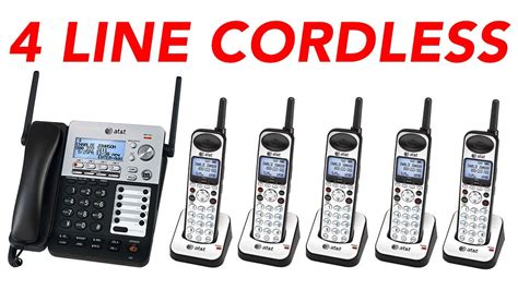 Atandt Sb67138 4 Line Cordless Phone System Dect 6 0 Range Extender Youtube