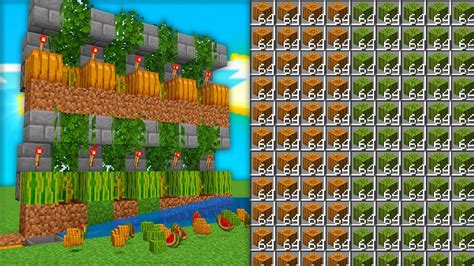 FARM MELÂNCIA e ABÓBORA de INICIANTE FÁCIL MINECRAFT YouTube