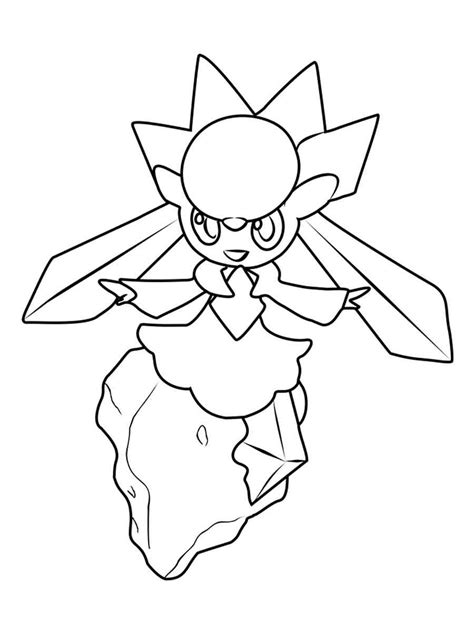 Pokemon Diancie Coloring Pages Free Printable