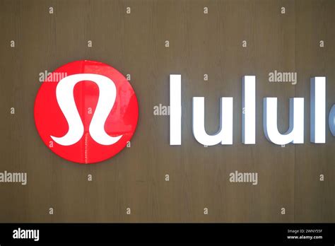 Hong Kong China December 04 2023 Close Up Shot Of Lululemon Sign