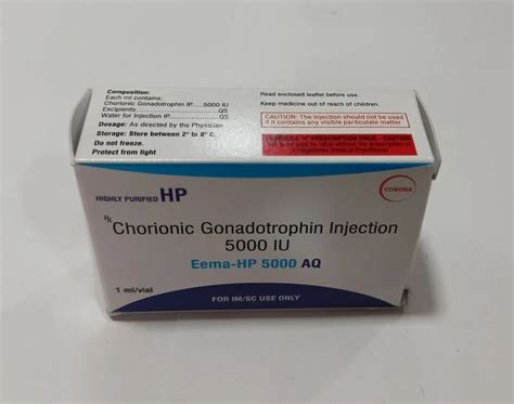 EEMA HP 5000 AQ Chorionic Gonadotropin Injections Packaging Type Box