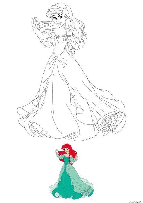 Coloriage Disney Princesse Ariel JeColorie