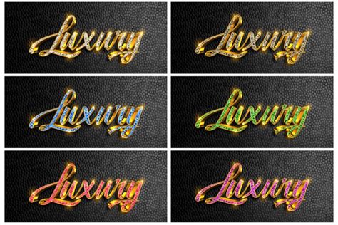 6 Color 3d Diamond Luxury Text Effect For Photoshop