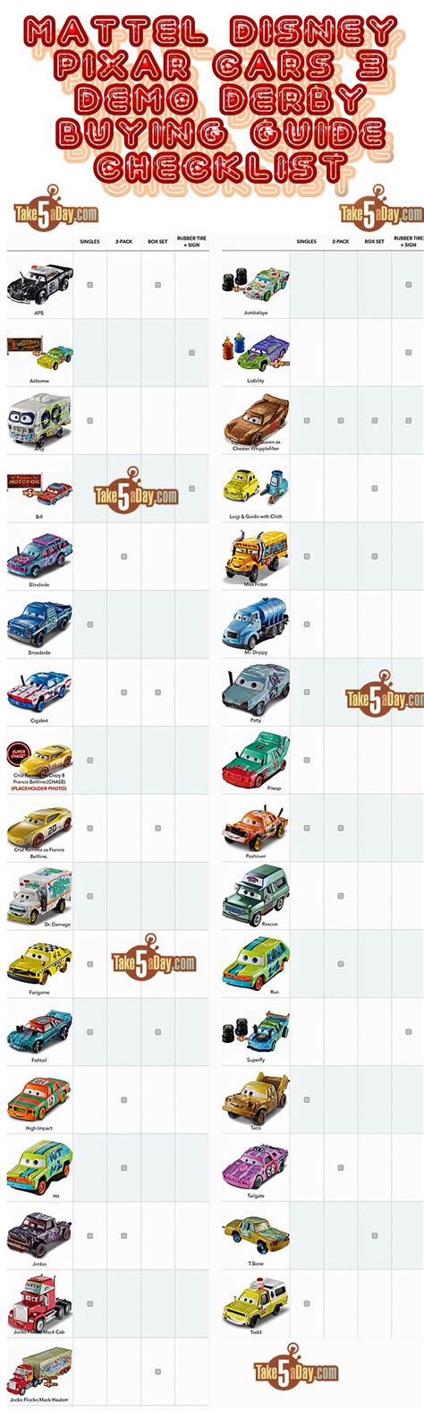 Blog Archive » Mattel Disney Pixar CARS 3: Demo Derby Thunder Hollow Diecast Checklist | Disney ...