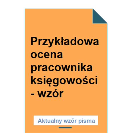 Przykładowa Ocena Pracownika Księgowości Wzór POBIERZ