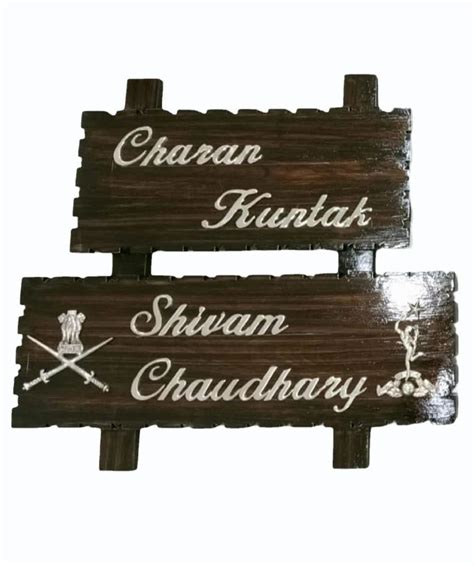 Dark Brown Army Wooden Name Plate At ₹ 3000piece In Mhow Id