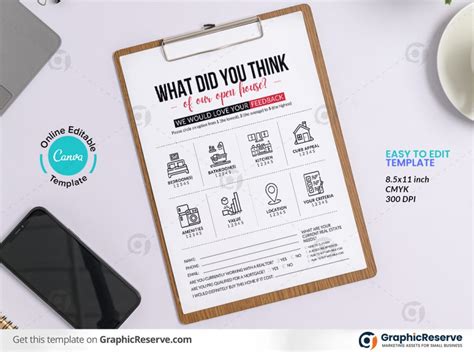 Open House Visitor Feedback Form Canva Template Customize And Print