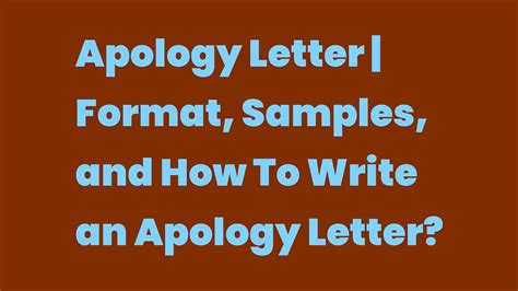 Apology Letter Format Samples And How To Write An Apology Letter