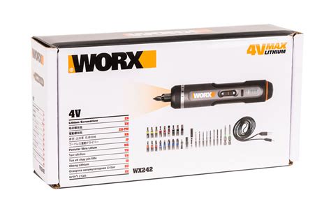 Отвертка аккумуляторная WORX WX242, 4В, 5Нм, 1,5Ач, набор оснастки ...