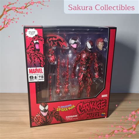 Mafex Carnage Comic Ver The Amazing Spider Man Shopee