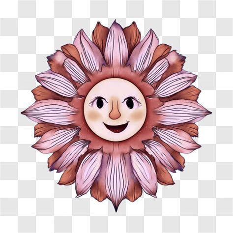 Download Smiley Face Flower Bouquet With Pink Flowers Png Online