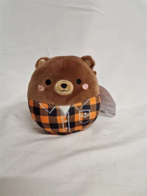 Squishmallows Omar The Bear Inch Cm Wearing Checked Shirt Usa