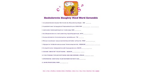 Naughty Mind Word Scramble Free Bachelorette Party Printables Popsugar Smart Living Photo 4