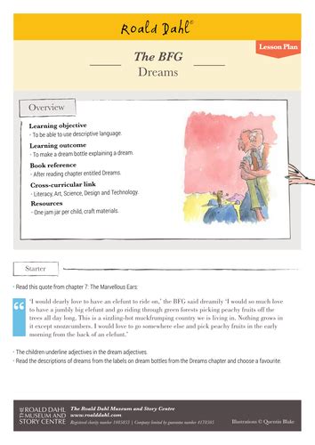 Roald Dahls The Bfg Lesson Plan By Roalddahl Teaching Resources