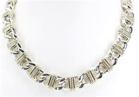 David Yurman Madison Necklace Sterling Silver And K Yellow Gold