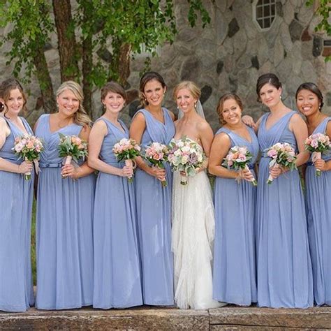 Modest Periwinkle Bridesmaid Dresses