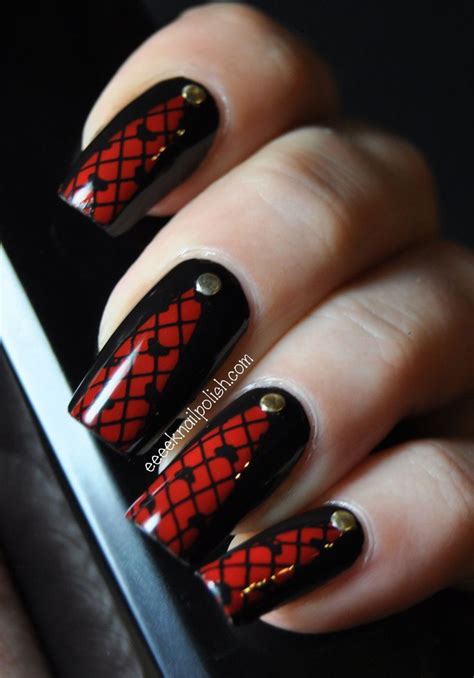 Beautiful And Unique Nail Art Designs 2015 Black Nail Designs Red