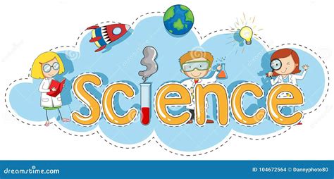 Sticker Template For Word Science Stock Vector Illustration Of