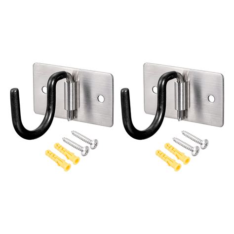 Uxcell Wall Hooks Mop Broom Holder Organizer Stainless Steel Wall Mount Hook S Type Black For