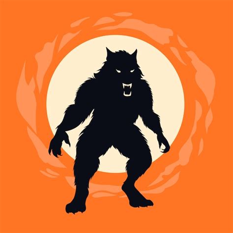 Ilustraci N De Silueta De Hombre Lobo Dibujada A Mano Vector Gratis