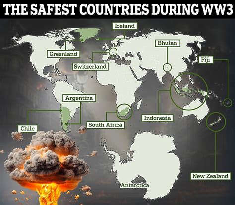 What Are The Safest Countries On Earth If World War Starts Map