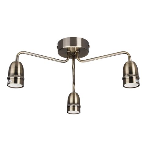 Firstlight Leon 3 Light Flush Ceiling Fitting Antique Brass 2883ab Cef