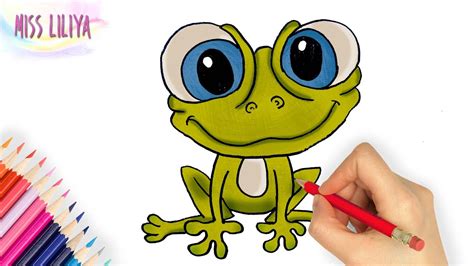 Як намалювати жабу. Простий малюнок жабки. How to draw a frog - YouTube
