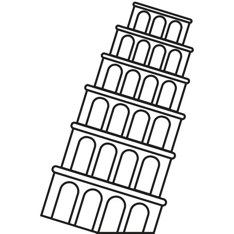 Pizza Torre Icono Antiguo Pueblo Romano Vector Ilustraci N