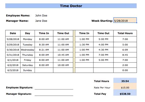 24 Printable Biweekly Time Card Template Excel in Photoshop with ...