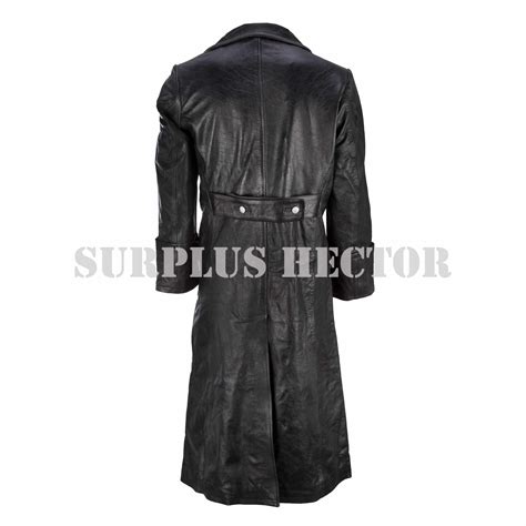 Manteau Cuir Noir Officier Allemand Militaria Surplus Hector