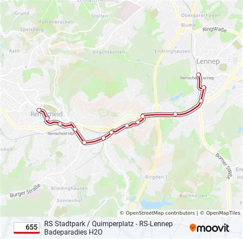 655 Route Fahrpläne Haltestellen Karten Remscheid Friedrich Ebert