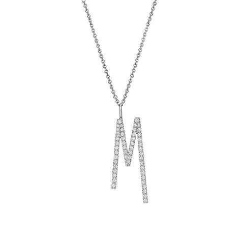 Type Letter M Diamond Pendant Necklace Pendant Opal Pendant Necklace