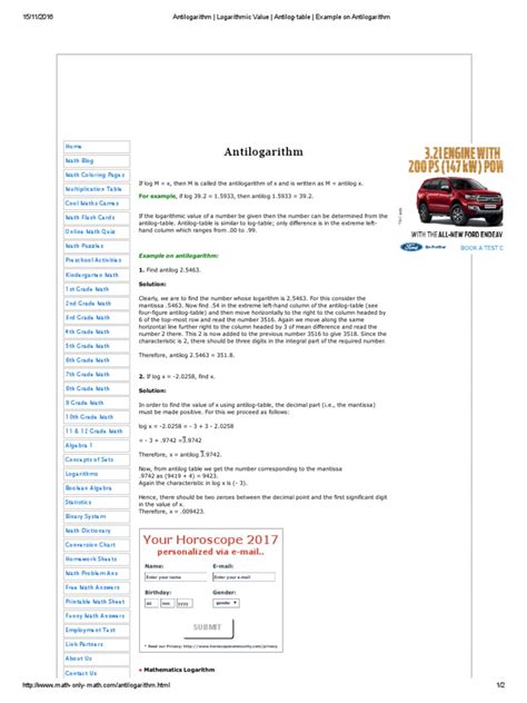 Antilogarithm _ Logarithmic Value _ Antilog-table _ Example on ...