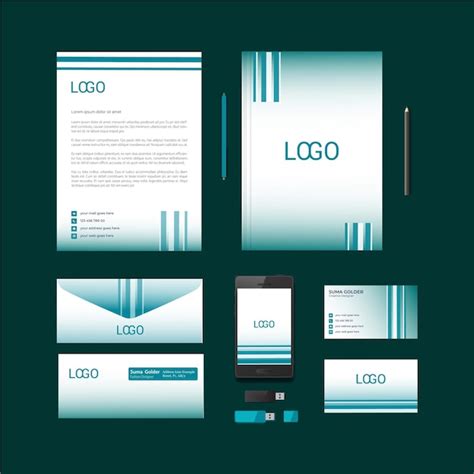 Premium Vector Unique Stationary Branding Items
