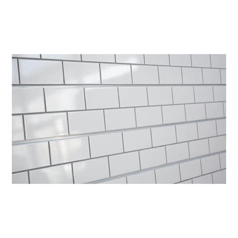 2h X 8l Textured Wall Panel Subway Tile White Finish